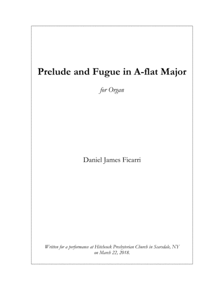 Free Sheet Music Prelude And Fugue In A Flat Major
