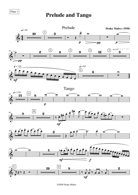 Free Sheet Music Prelude And Tango Parts