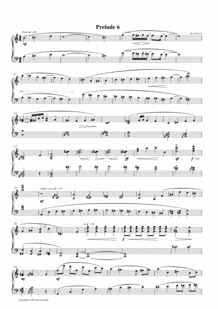 Free Sheet Music Prelude For Solo Piano Op 16 No 6