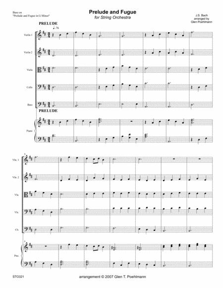 Free Sheet Music Prelude Fugue Bach For Intermediate String Orchestra With Piano Accompaniment