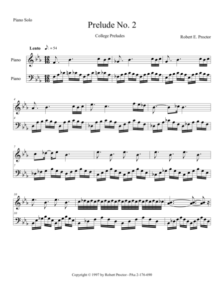 Prelude No 2 For Piano Sheet Music