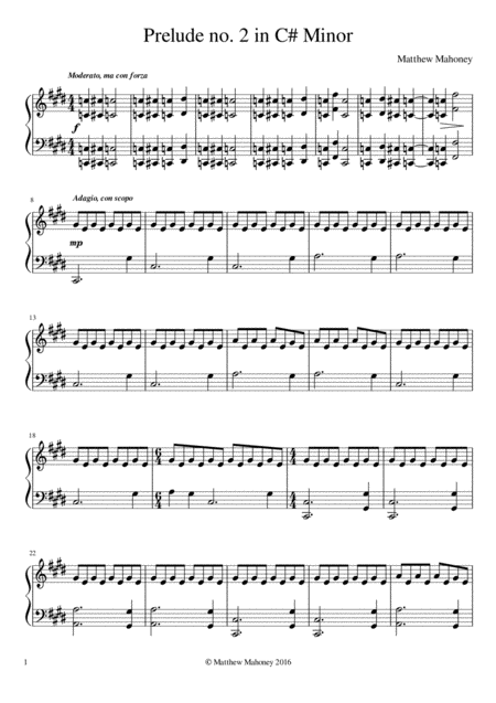 Prelude No 2 In C Minor Sheet Music