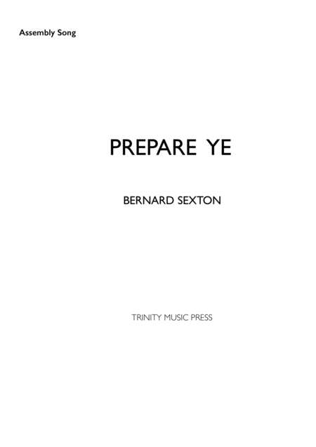 Prepare Ye Sheet Music