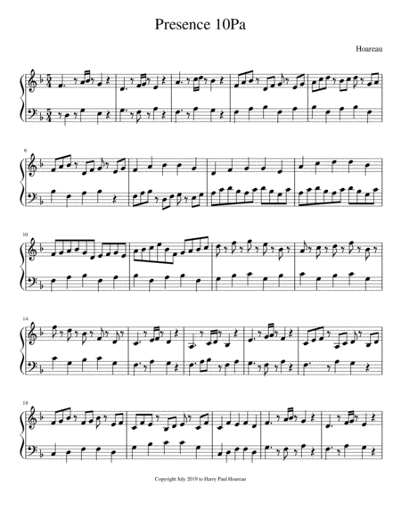 Presence 10a Piano Sheet Music