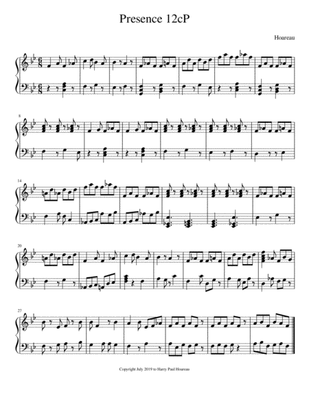 Free Sheet Music Presence 12c Piano