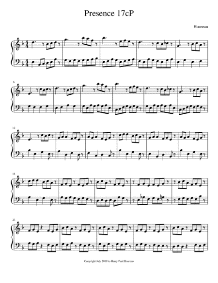 Free Sheet Music Presence 17c Piano