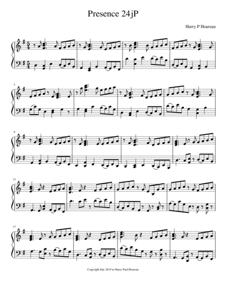 Presence 24j Piano Sheet Music