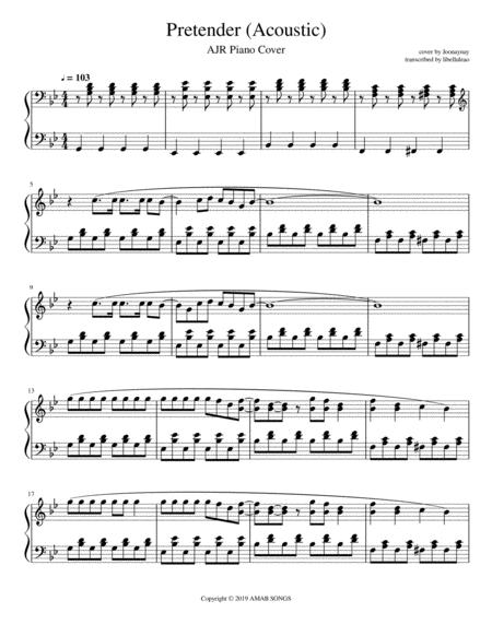 Pretender Ajr Piano Cover Sheet Music