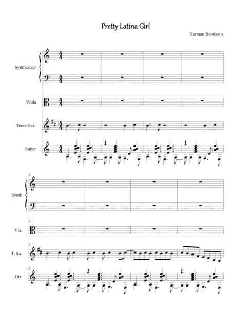 Pretty Latina Girl Sheet Music