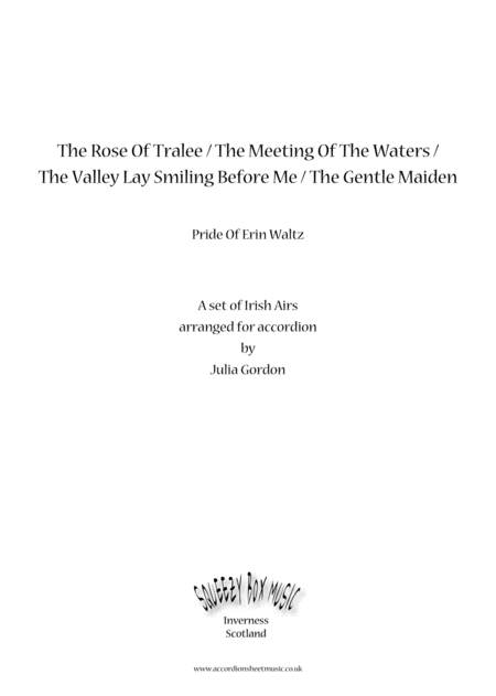 Pride Of Erin The Rose Of Tralee The Meeting Of The Waters The Valley Lay Smiling Before Me The Gentle Maiden Sheet Music