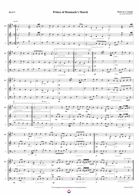 Free Sheet Music Prince Of Denmarks March