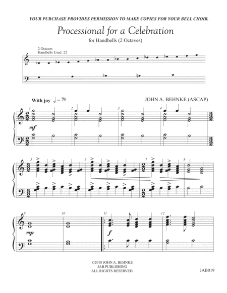 Free Sheet Music Processional For A Celebration