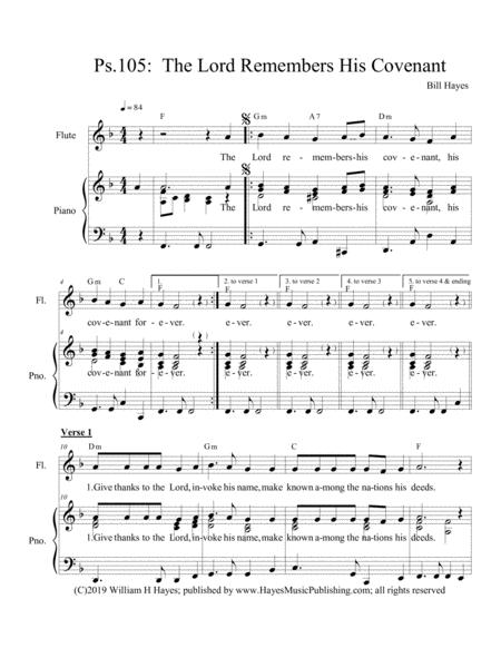 Free Sheet Music Psalm 105 The Lord Remembers His Covenant