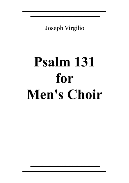 Psalm 131 For Mens Choir Sheet Music