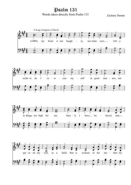 Free Sheet Music Psalm 131