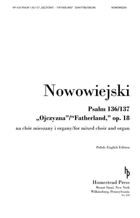 Psalm 136 137 Ojczyzna Fatherland Ssaattbb Organ Op 18 Sheet Music