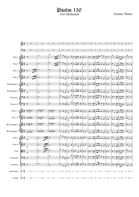 Free Sheet Music Psalm 150 Orchestration