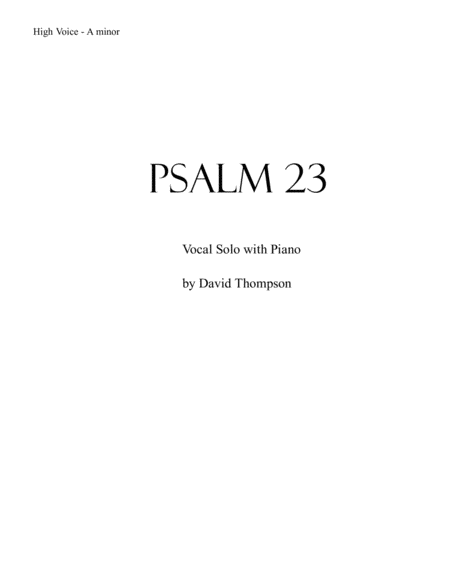 Psalm 23 Sheet Music