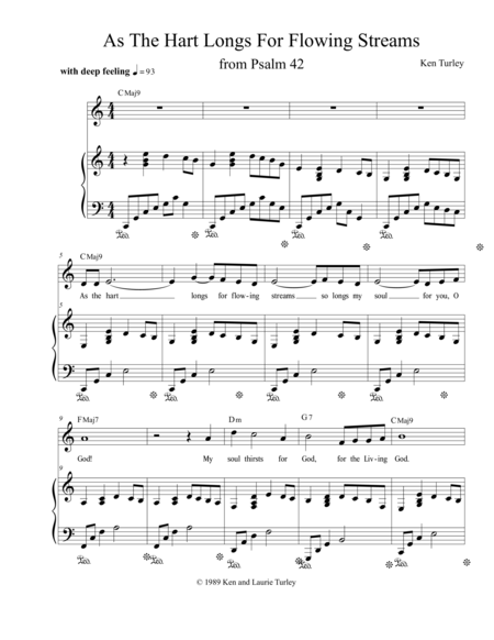 Free Sheet Music Psalm 42 As The Hart Longs For Flowing Streams