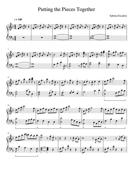 Free Sheet Music Putting The Pieces Together