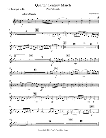 Quarter Century March 1st Trumpet In Bb Sheet Music