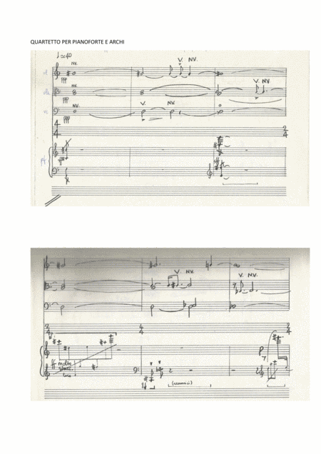 Quartetto Per Pianoforte E Archi Sheet Music