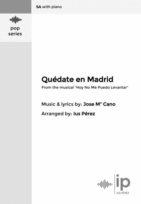 Free Sheet Music Qudate En Madrid Mecano