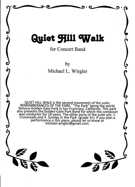 Free Sheet Music Quiet Hill Walk