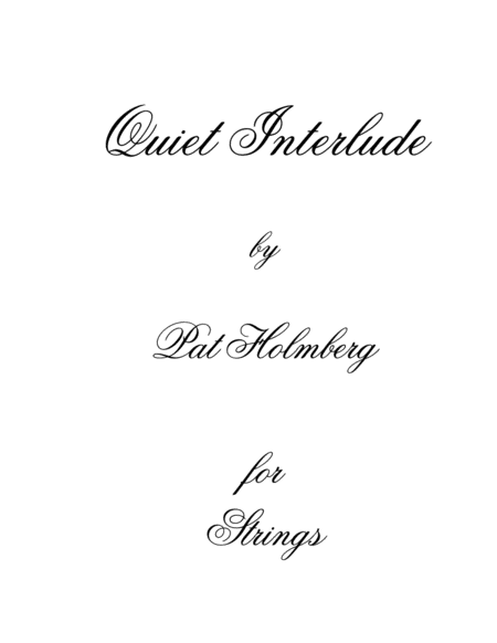Free Sheet Music Quiet Interlude