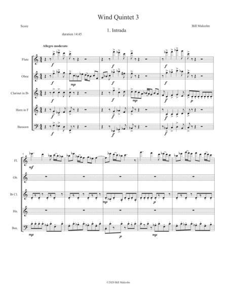 Quintet 3 For Winds Sheet Music