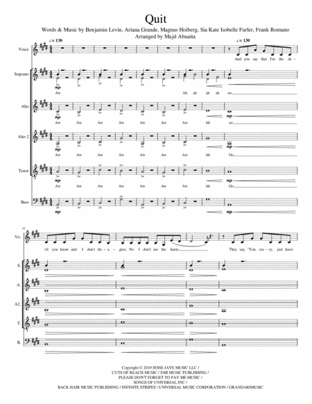 Free Sheet Music Quit