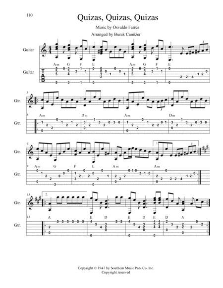 Free Sheet Music Quizas Quizas Quizas Perhaps Fingerstyle Guitar With Notes Chords And Tabs Am A Tunes