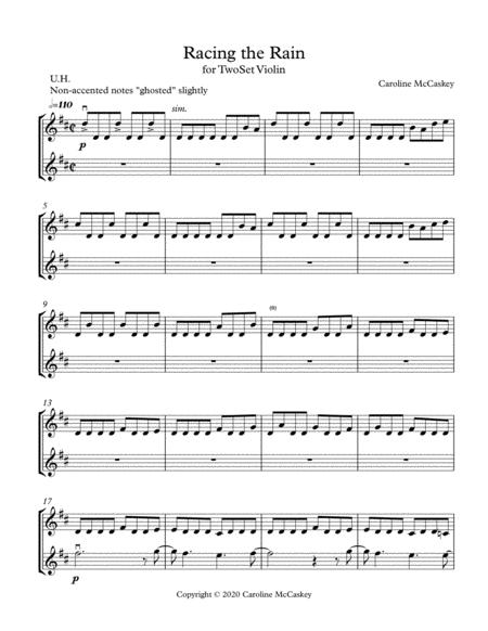 Racing The Rain Duet For Two Violins Sheet Music