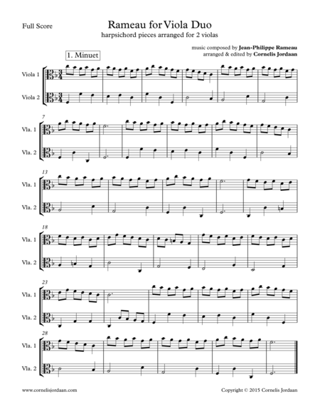 Free Sheet Music Rameau For Viola Duo