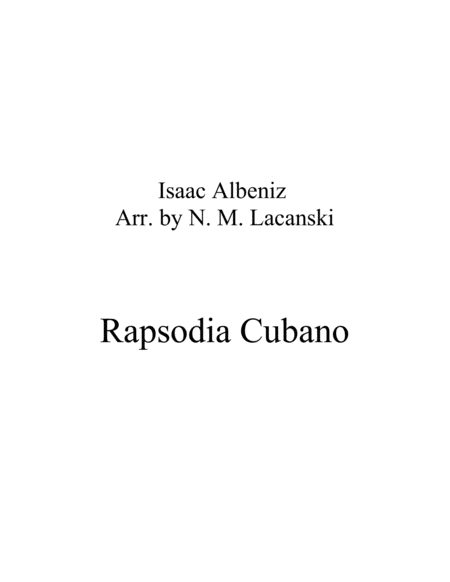 Rapsodie Cubano Sheet Music