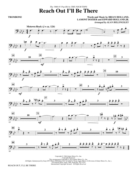 Free Sheet Music Reach Out I Will Be There Arr Alan Billingsley Trombone