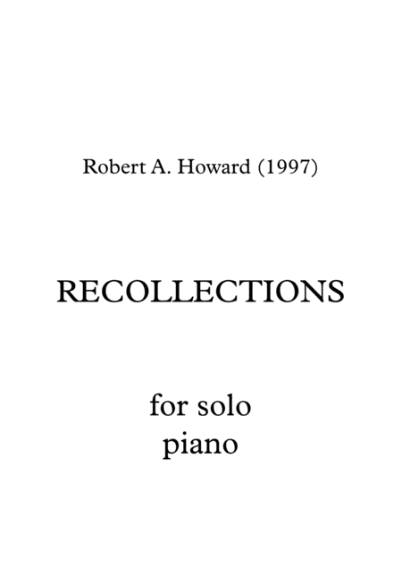 Recollections Sheet Music