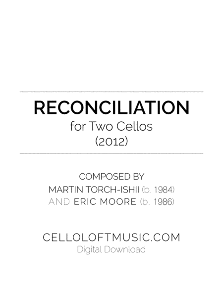 Reconciliation For Two Cellos Sheet Music