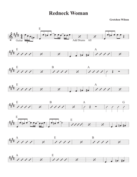 Redneck Woman Sheet Music