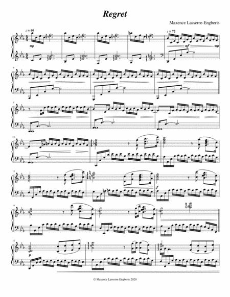 Regret Piece For Solo Piano Sheet Music