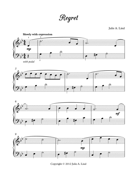 Free Sheet Music Regret