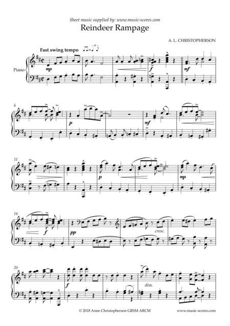 Reindeer Rampage Piano Sheet Music