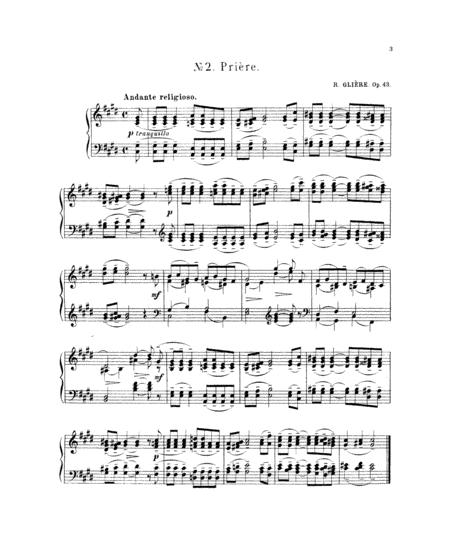 Free Sheet Music Reinhold Gliere Prayer Op 43 No 2 Complete Version