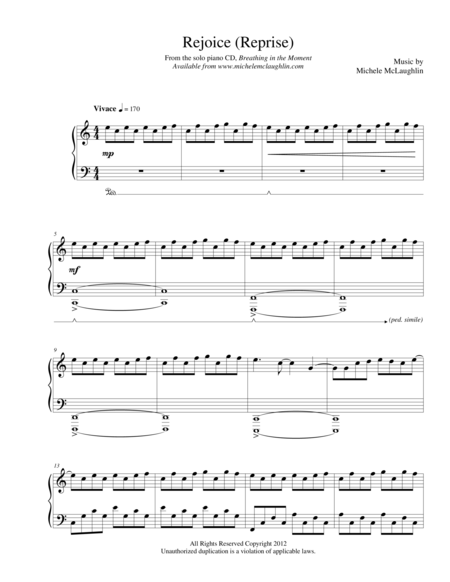 Free Sheet Music Rejoice Reprise