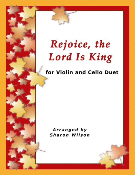 Rejoice The Lord Is King Easy Violin And Cello Duet Sheet Music