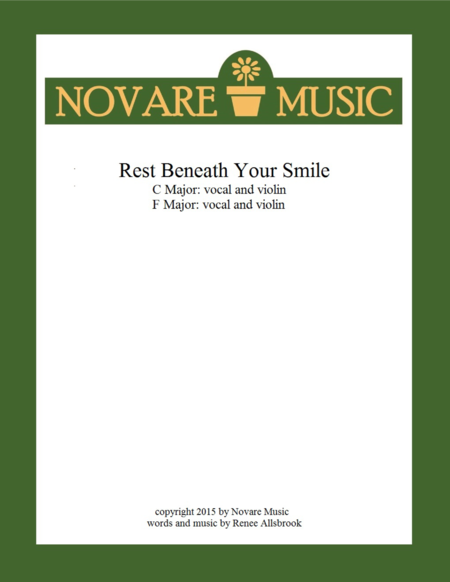Free Sheet Music Rest Beneath Your Smile
