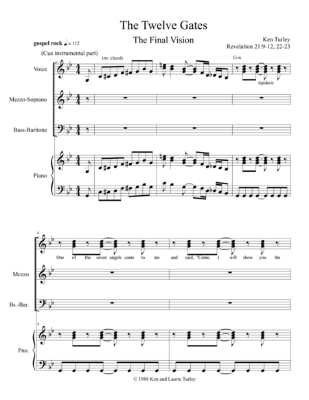 Revelation 21 The Twelve Gates Sheet Music