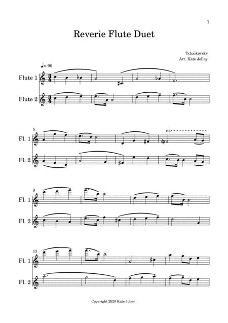 Reverie For Two Flutes Sheet Music