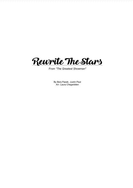 Free Sheet Music Rewrite The Stars For String Quartet