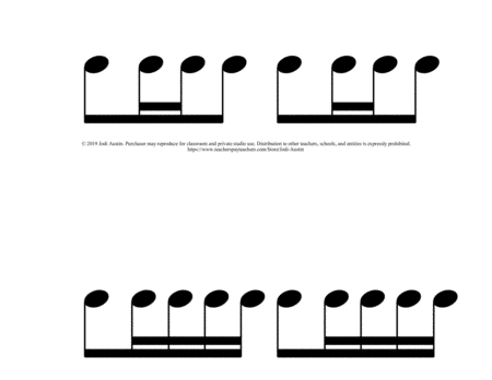 Rhythm Flashcards For 6 8 Meter Sheet Music